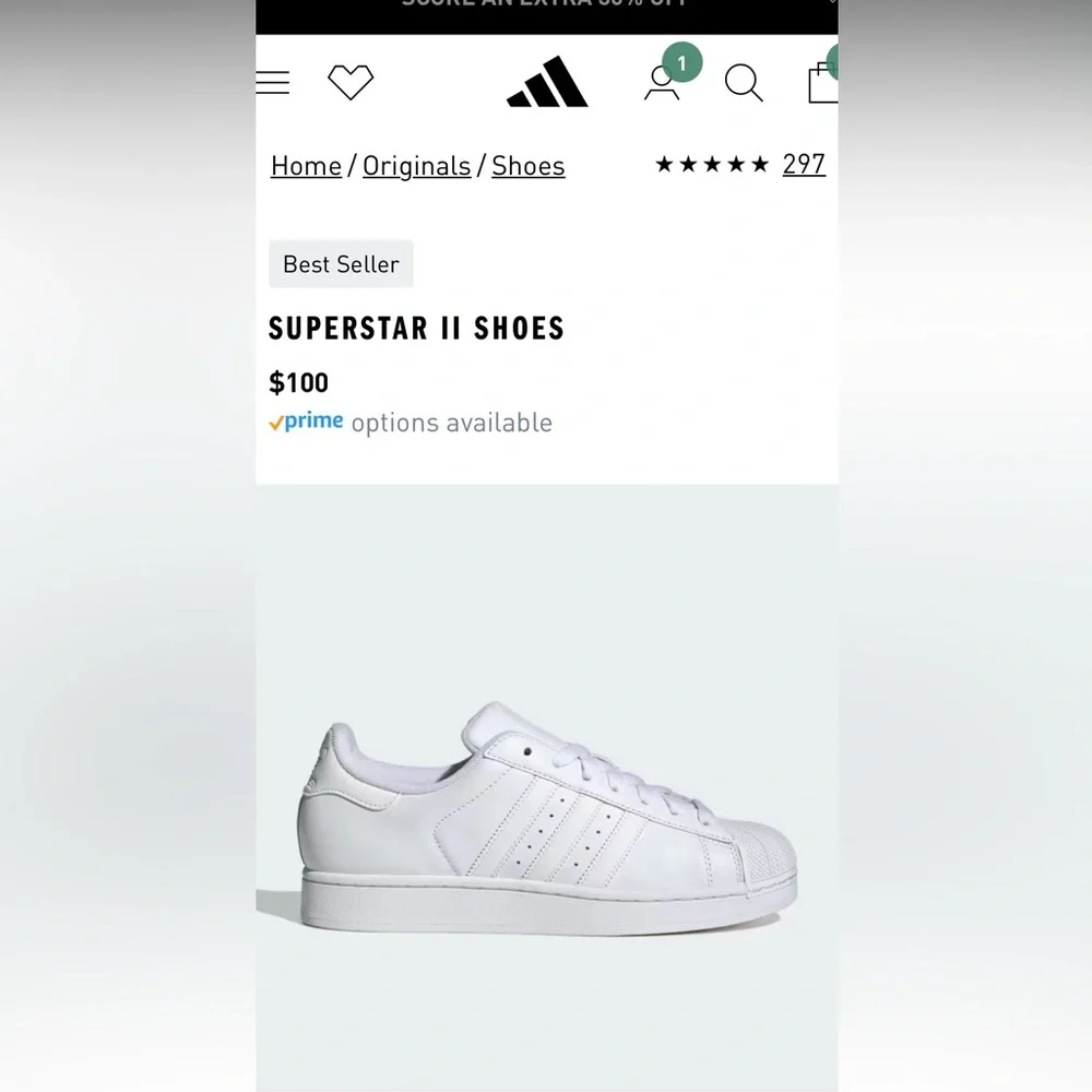 Women’s Adidas Superstar II, Size 7.5 - Picture 9 of 9